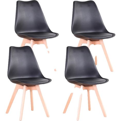 Chaises de salle à manger, Design moderne, Sièges confortables, Noir (1/2)