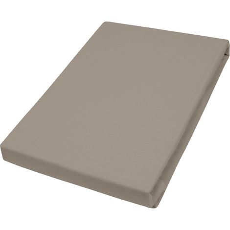 Vario Jersey-Spannbetttuch nougat, 100 x 200 cm Spann-Bettlacken