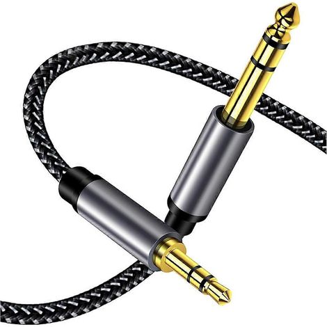 Câble auxiliaire jack 6,35 mm vers 3,5 mm pour clavier électronique et guitare (voir illustration) (1/5)