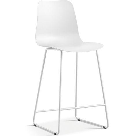Sgabello da bar 'Mario' PP Bianco, dimensioni: H100.5 x L51 x P44cm