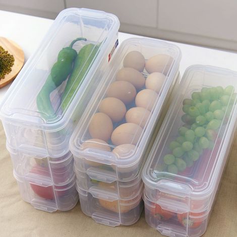 Boite De Rangement Alimentaire - Plastique Transparent - Couvercle Hermetique - Pour Cuisine Bureau Extérieur - Lot De 3 Tailles (1/5)