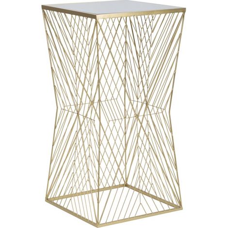 Tavolino alto quadrato in metallo e specchio Lines 100 (1/5)