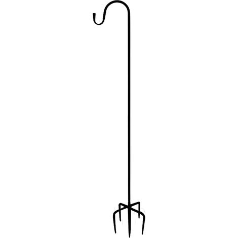 Toallero metálico con base de 4 patas y altura regulable para uso exterior - [200 cm/78,74 pulgadas, negro] (1/5)