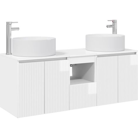 Bathroom Cabinet Set 3 pcs High Gloss White vidaXL (1/5)