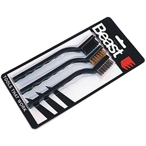 Jeu de Brosses 3x Nylon et Acier 40 mm - Résistantes et Efficaces - Nettoyage Optimal - Haute performance - Beast (1/5)