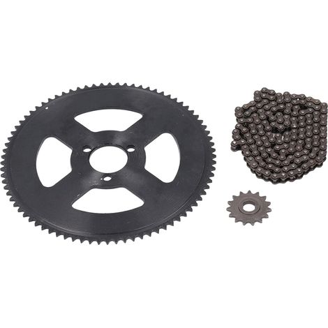 Kit de Pignon de Chaîne 25H pour Mini Moto ATV – Pignon Avant Acier 10mm 15T, Pignon Arrière 29mm 80T, Chaîne 146 Maillons Compatible 47CC 49CC