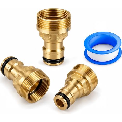 3 Adaptateurs de Robinet pour Filetage Extérieur avec Ruban PTFE (1/5)