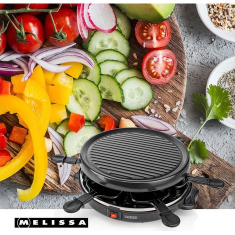 MELISSA Raclette / Gourmet Set / 6 Personen / 800 W / Ø 29 cm / Antihaftbeschichtung
