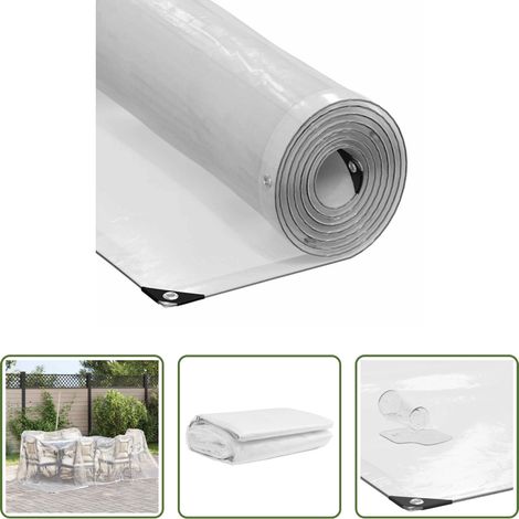 Protection extérieure - Bâche transparente avec œillets 3 x 3 m en polyéthylène (1/5)