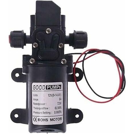 Pompe à eau pour camping-car 12 V CC 60 W 130 pi 6 L/min, pompe à eau haute pression à membrane, pompe d'amorçage (tension : 12 V) (1/5)