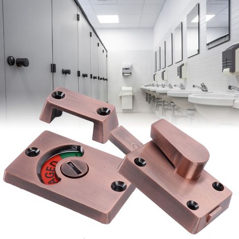 Serrure à loquet avec poignée et indicateur pour toilettes publiques (1/5)