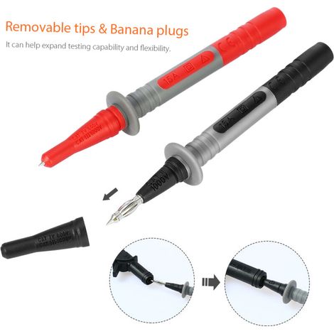 Jeffergarden 21 PCS Kits de câbles de test électroniques multimètre remplaçables pour multimètre numérique DMM et pinces ampèremétriques-DOU