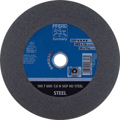 PFERD TOOLS Stationäre Trennscheibe T 600x7,6x60mm "weich" HD STEEL für Stahl 100m/s 5 Stk (1/5)