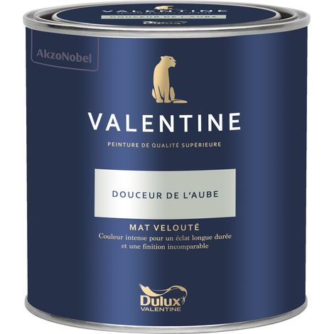 Dulux Valentine Peinture intérieure de haute qualité - Valentine - Couleur intense & pouvoir couvrant élevé - Mat Velouté Douceur de l'Aube 0,5 L