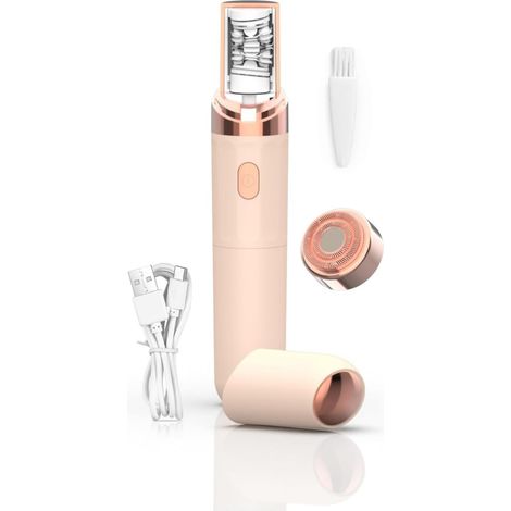 Épilateur Visage, Epilateur Electrique Femme Visage, epilateur sourcil, USB Rechargeable avec Lumière LED Intégrée pour Epilation Sourcil Visage (Rose) (1/5)