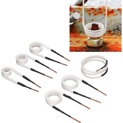 Ensemble de 6 résistances chauffantes électriques à noyau en laiton de 3 mm. Ces résistances haute fréquence sont flexibles et durables, idéales pour le desserrage de boulons et d'écrous rouillés. (1/5)