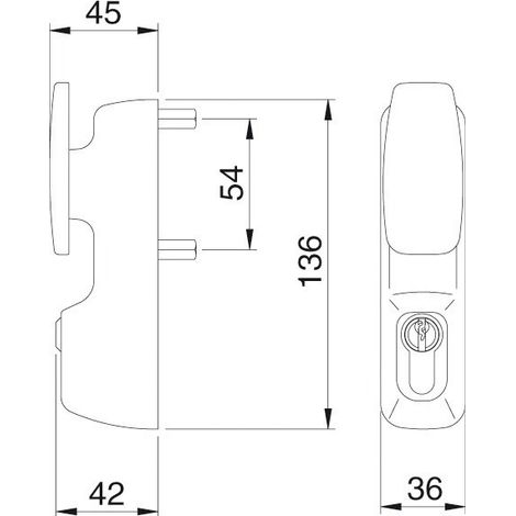 Module extérieur antipanique bouton fixe – Demi-cylindre pour portes – Conforme normes antipaniques – Finitions argent, blanc 9016, noir – IsÉ (1/10)
