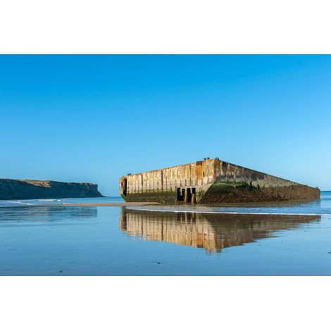 Tableau sur toile plage d'Omaha Beach 65x97 cm - Impression sur Toile Murale Décorative - Image imprimée en HD sur Toile - Toile sur Châssis en Bois FSC - Fabriqué en France (1/5)