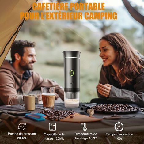 Tragbare 15-Bar-Espressomaschine mit abnehmbarem Wassertank – Nachfüllbare Kaffeemaschine für Kapseln und gemahlenen Kaffee, ideal für Camping und Auto