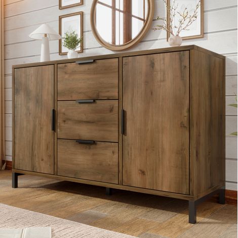 Kommode Aufbewahrungsmobel Schubladen Tueren 120 cm OKMYHOME (1/5)