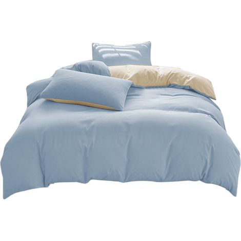 Ensemble de couette Queen - 4 pièces, ensemble de literie Queen avec couette matelassée toutes saisons, drap-housse, taies d'oreiller, dimensions Queen : 180 x 220 cm + 230 x 230 cm + 74 x 48 cm