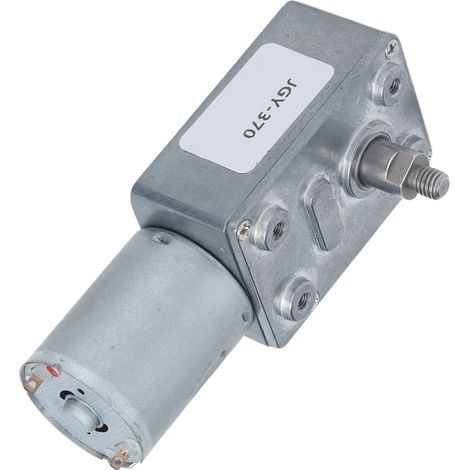 Moteur à engrenage turbine vers DC 12V JGY-370 auto-bloquant réversible régulation vitesse arbre 8mm acier inox M5 (1/5)