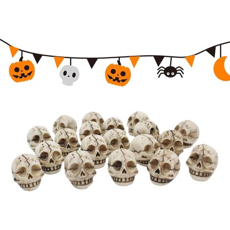 Petits jouets de farce d'Halloween en résine en forme de crâne (20 pièces), adaptés aux accessoires de jeu de rôle (1/5)