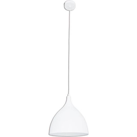 Suspension Luminaire Rétro Moderne en Métal Blanc Ø 28 cm , Douille E27 - PANGIVO
