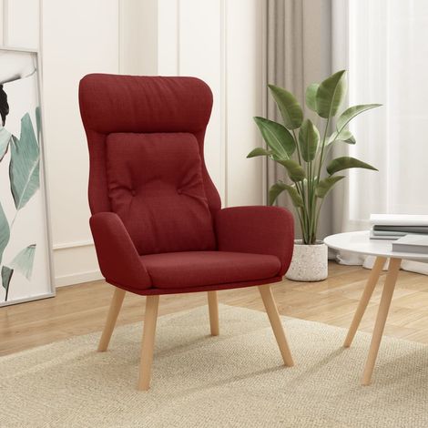 Chaise Chaise de relaxation Rouge bordeaux Tissu Chaise de salon 21821 (1/5)