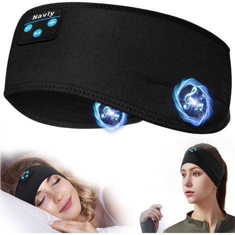 Casque de Sommeil 5.4, Bandeau de Sport de 12 Heures avec écouteurs Doux et Confortables avec Haut-parleurs stéréo HD Ultra Fins, Parfait pour l'entraînement, la Course, Le Yoga, Les Voyages (1/5)