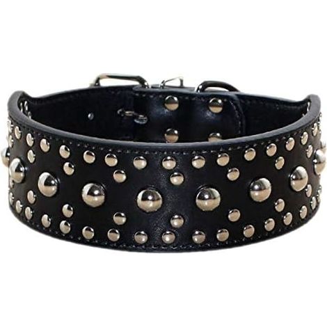 Collier de chien en cuir PU clouté (noir S)-Fei Yu