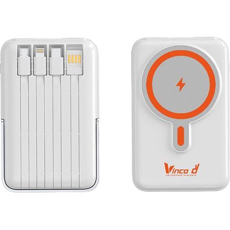 Batteria Portatile 10000 Mah Vinco Power Bank Wireless Charge