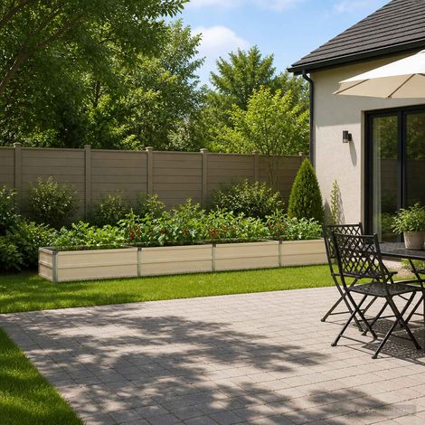 vidaXL Cama de Jardín Elevada Marfil 320 x 40 x 24 cm (1/5)