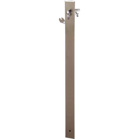 Colortap Colonne d'eau TRIANGLE Grise tourterelle - 120 cm - Aluminium - Double robinet (1/5)