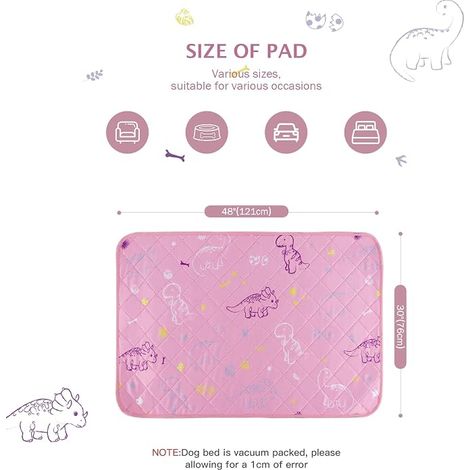 IEUUMLER Pack of 2 Washable Reusable and Super Absorbent Pee Pad Training Pads for Dogs FC013 (Pink, 121 x 76 cm) (1/4)