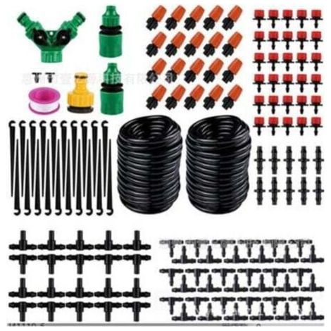 Kit d'arrosage goutte à goutte,20M/65FT Micro Irrigation Goutte à Goutte Kit Automatique système d'irrigation d'arrosage Réglable pour Paysage Patio Serre pelouse Plante, 125PCS Kit d'arrosage goutte (1/4)