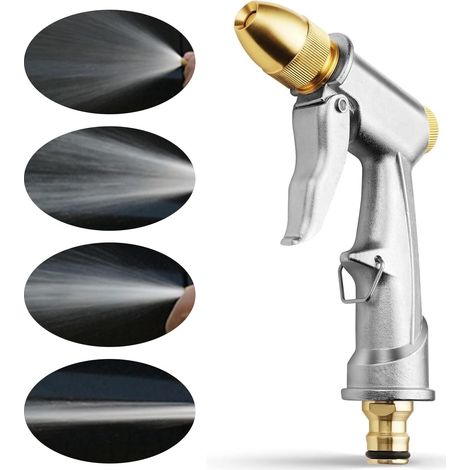Pistolet Arrosoir Métal Haute Pression, Pistolet d'arrosage Métal, Métal Ulvérisateur de Pistolet à Eau Haute Pression, Pistolet d'arrosage de Jardin, Pour le Lavage de Voiture, L'arrosage des Plantes (1/5)