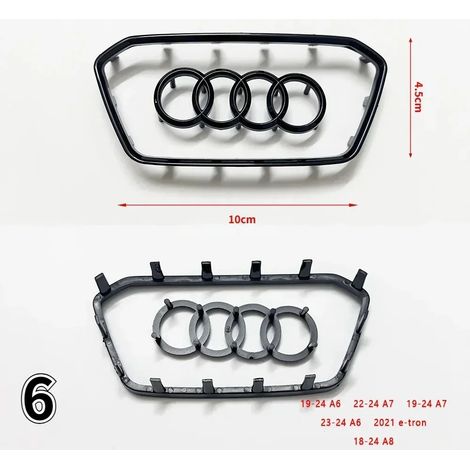 (Style 7) - Logo de volant automobile, bande adhésive brillante, logo de voiture électroplaqué, autocollant compatible avec Audi A3 A4 B8 8P B9 8V A5 A6 C7 A7 Q3 Q5 Q7 (1/5)