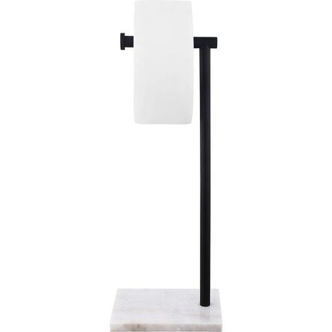 Porte Papier Toilette sur Pied Porte Rouleau Papier Toilette Salle de Bain avec Base en Marbre Acier Inoxydable SUSU304 Noir Mat, BPH285S1-BK (1/5)