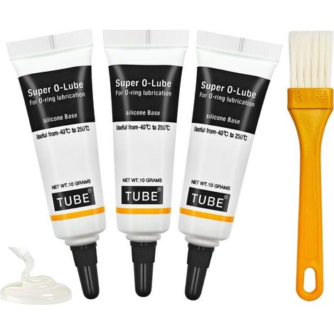 3 Pièces Graisse Silicone Alimentaire + 1 Pinceau, Haute Stabilité, pour Joints Toriques, Plomberie et Machine à Café (1/5)