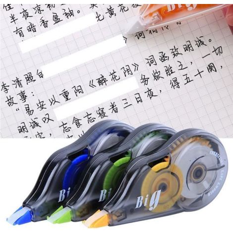 Ruban correcteur en résine 6 pièces, grande capacité, fournitures scolaires et papeterie pour étudiants, ruban de correction résine pratique (1/4)