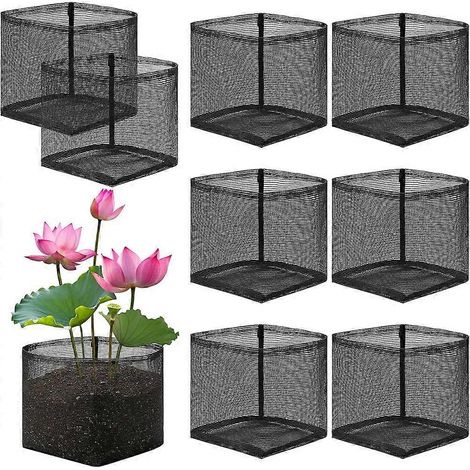 8 pièces Pond plante Baskets carré Reusable Aquatic plantation Bags Breathable Mesh jardin eau pot de fleurs pour (1/5)