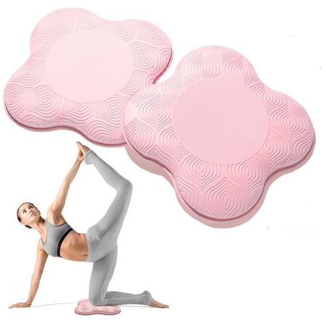 Lot de 2 coussins de yoga pour genoux et coudes - Mousse extra épaisse, convient aux genoux, coudes, poignets, paumes et tête - Coussins de Pilates et de posture à genoux - Coussins de soutien unisexe (1/5)