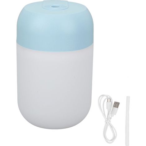Humidificateur USB compact, portable et silencieux pour la maison et la chambre, 260 ml, bleu. Idéal pour les voyages et la chambre. (1/5)