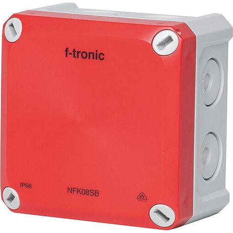 FR-Abzweigkasten, Durchstoßmembran IP66, grau/rot - 85 x 85 x 54 mm