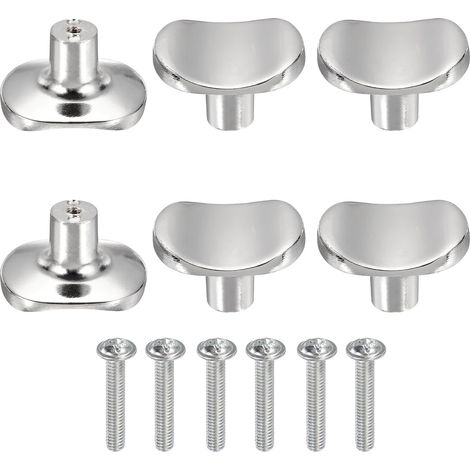6 Pack Boutons De Meuble 1.59" Bouton De Commode Solide Silver (1/5)
