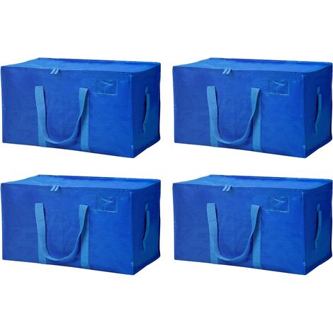 Lot de 4 Sacs de Rangement 90L,Imperméable,Polypropylène,Poignées Renforcées,Déménagement,Camping (1/5)
