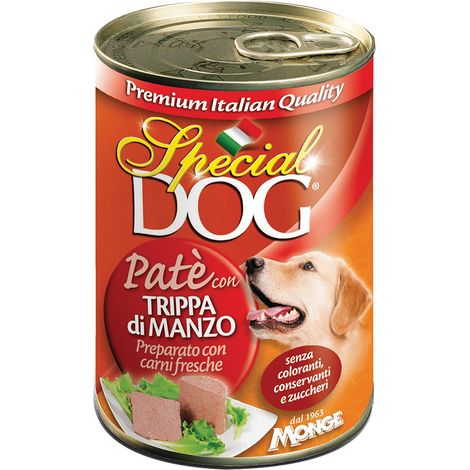 PATE' PER CANI 'SPECIAL DOG' trippa di manzo - gr 400- 24 pezzi - MONGE