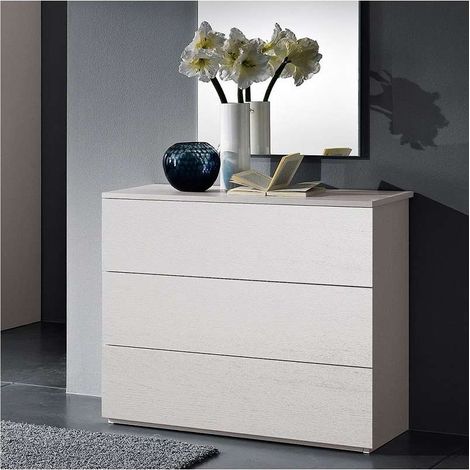 Mcs Mobili Comò Easy Bianco 90x79x46 cm - Arredo Camera da Letto