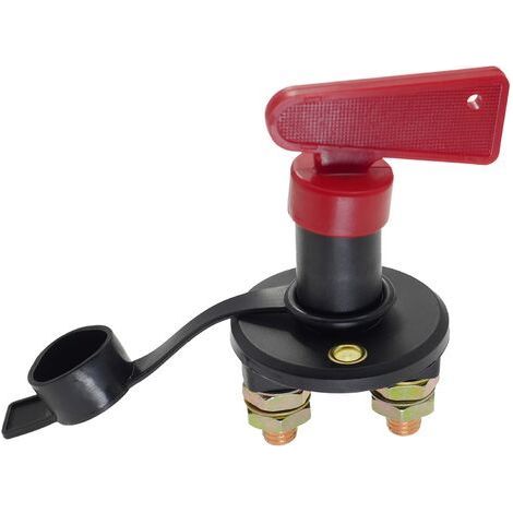 Interrupteur d'isolation de batterie avec 1 clé, interrupteur de coupure de batterie de voiture automobile 12 V/24 V Interrupteur de coupure d'alimentation d'urgence avec couvercles isolants pour cami (1/5)